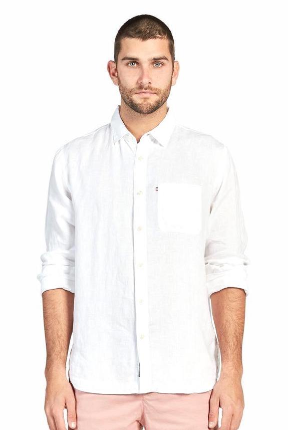 HAMPTON LINEN L/S SHIRT WHITE