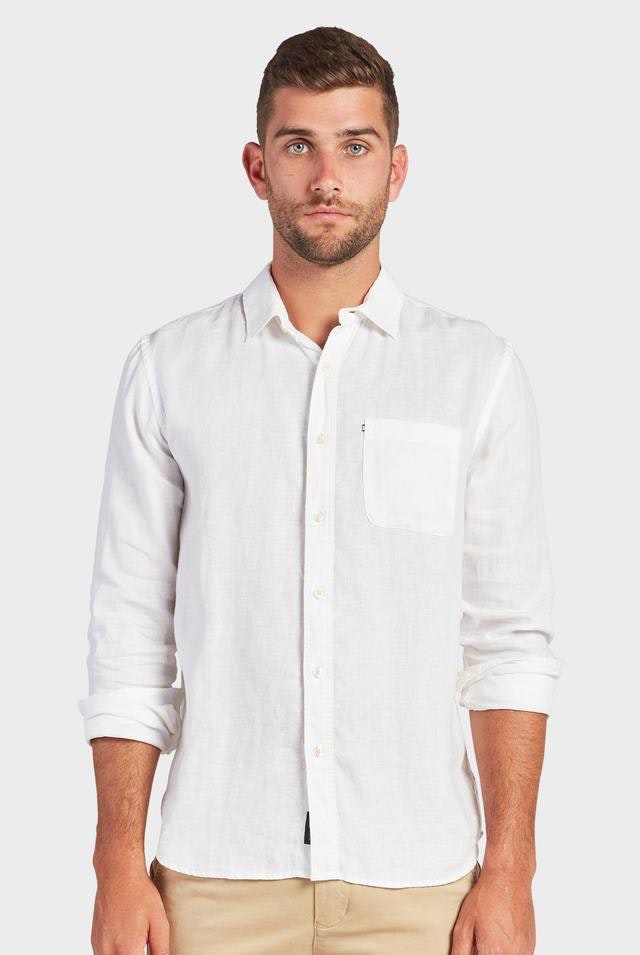 HAMPTON LINEN L/S SHIRT WHITE