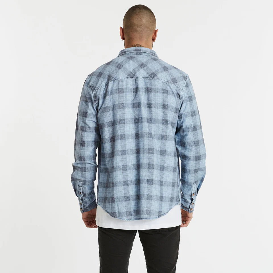 CHARGE CASUAL L/S SHIRT BLUE/GREY