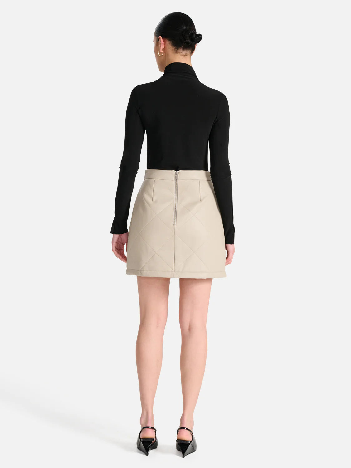 LORETTA QUILTED LEATHER MINI SKIRT